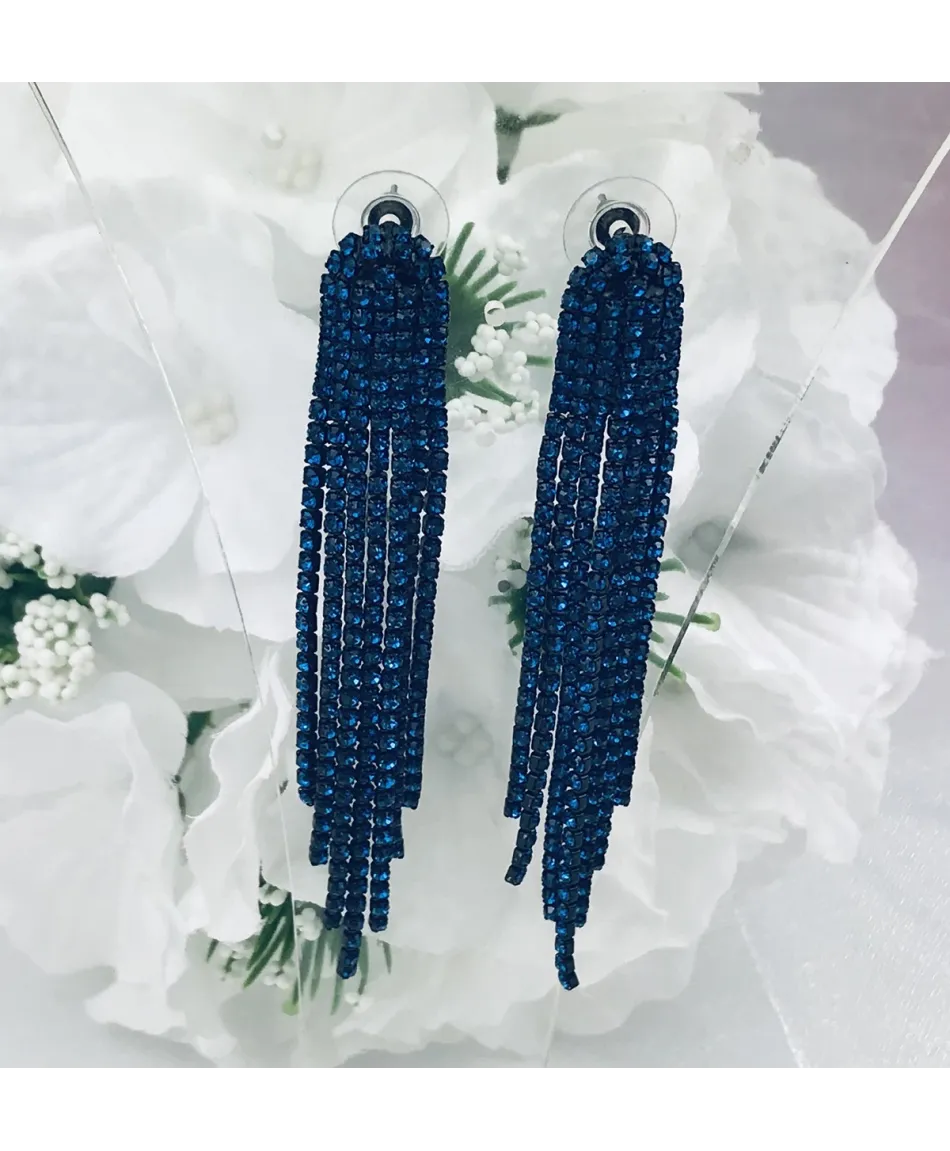 Kolczyki dżetowe niebieskie różne wzory