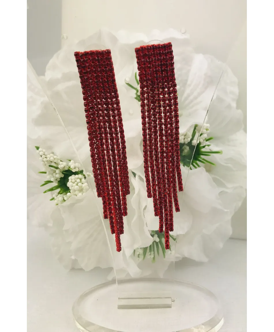 Kolczyki dżetowe czerwone różne wzory