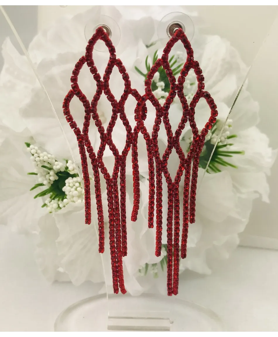 Kolczyki dżetowe czerwone różne wzory