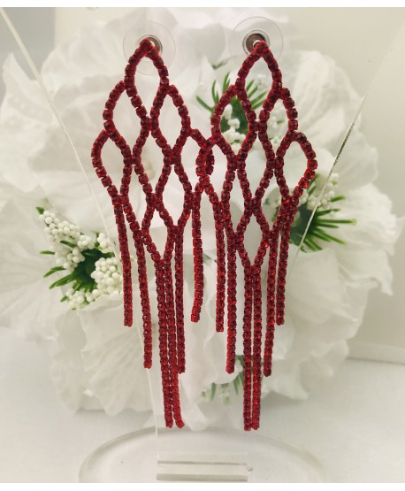 Kolczyki dżetowe czerwone różne wzory