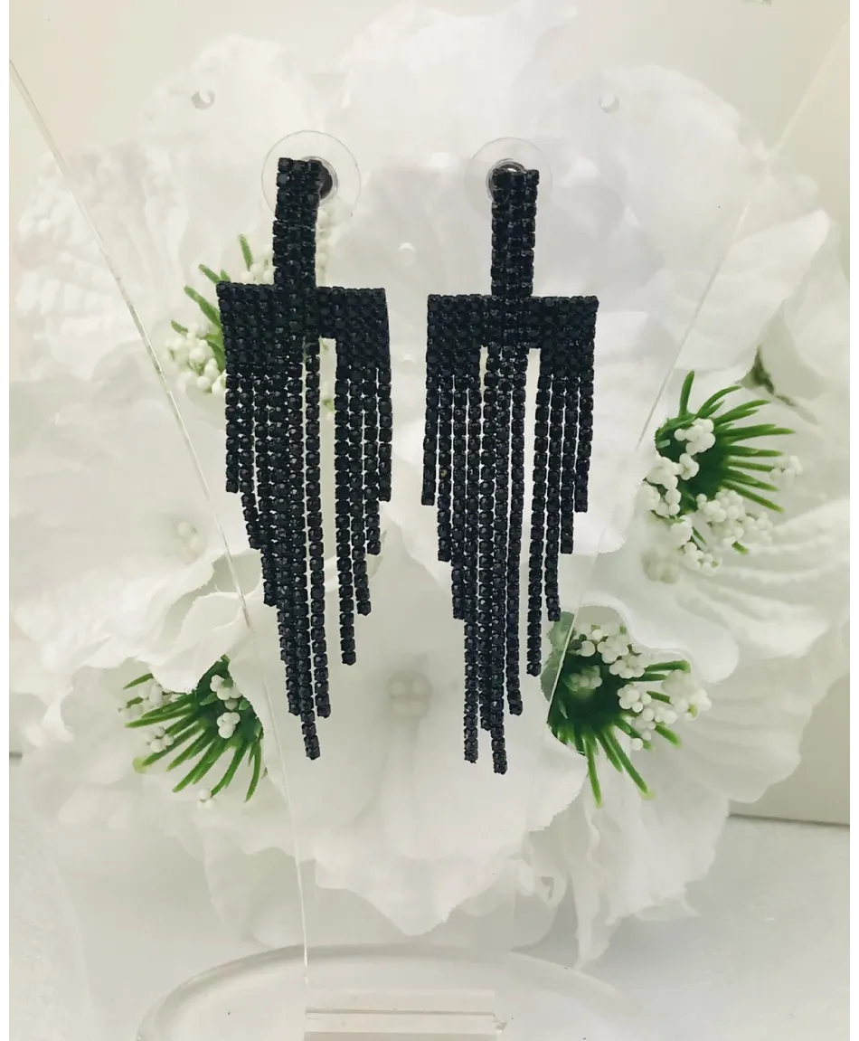 Kolczyki dżetowe czarne różne wzory