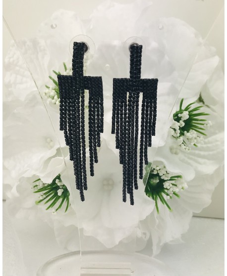 Kolczyki dżetowe czarne różne wzory