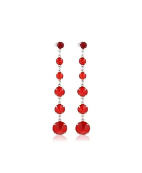 Kolczyki czerwone kryształki