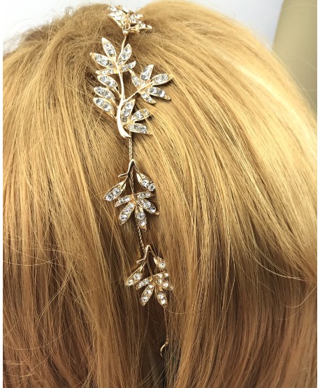 Ozdoba do włosów na druciku wysadzana dużymi cyrkoniami