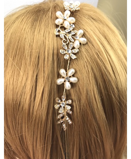 Ozdoba do włosów na druciku wysadzana dużymi cyrkoniami
