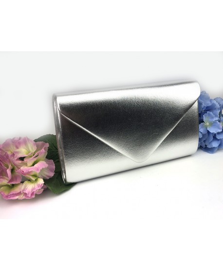 Torebka/kopertówka srebrna metaliczna