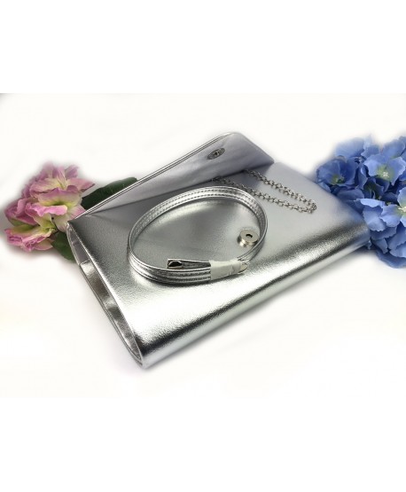 Torebka/kopertówka srebrna metaliczna