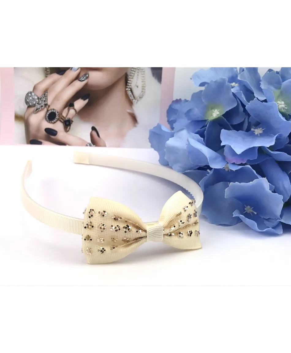 Opaska z błyszczącą kokardką kolory