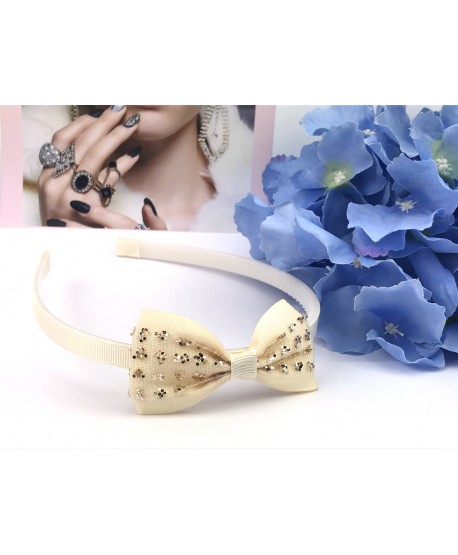 Opaska z błyszczącą kokardką kolory