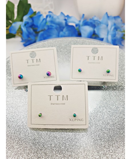 Kolczyki kulki stal holo