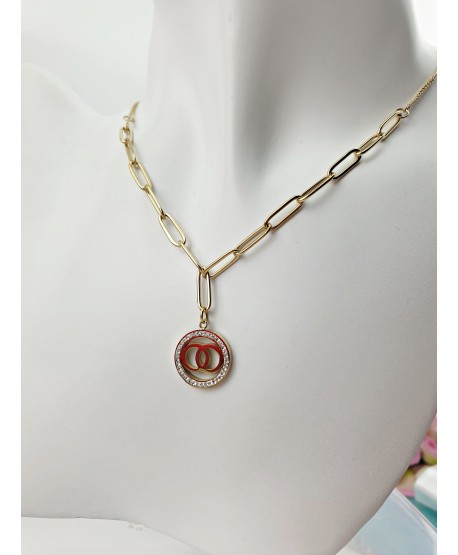 Naszyjnik stal z ozdobną zawieszką