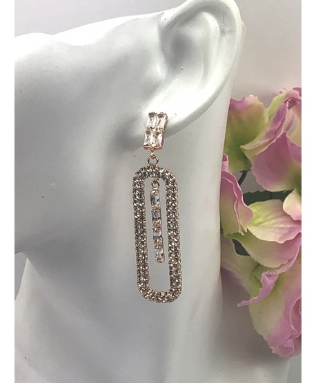 Kolczyki dżetowe- prostokątne