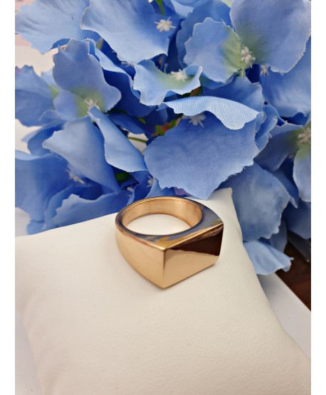 Pierścionek stal złoty sygnet unisex