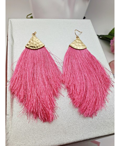 Kolczyki chwosty intensywnie różowe