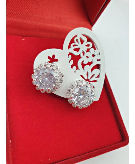 Bogato zdobione srebrny klipsy