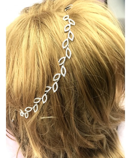 Srebrne listki - ozdoba na druciku