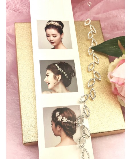 Srebrne listki - ozdoba na druciku