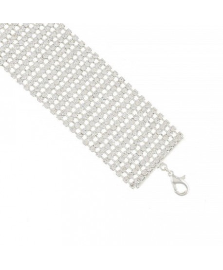 Bransoletka dżetowa srebrna dwurzędowa