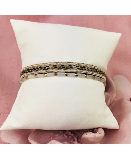 Bransoletka skórzana w odcieniach brązu