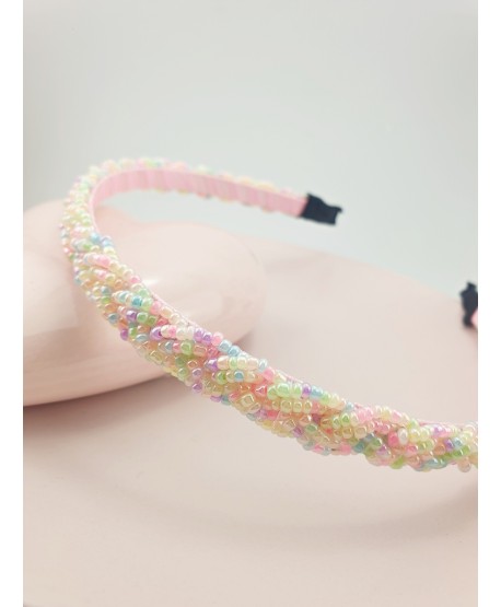 Opaski do włosów ozdobne z koralików