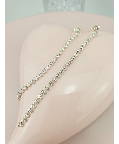 Kolczyki wieczorowe srebrne dżety