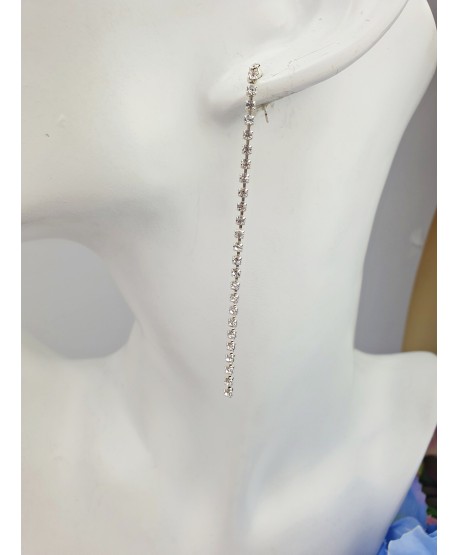 Kolczyki wieczorowe srebrne dżety