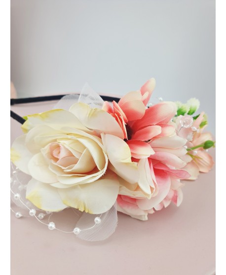 Opaska do włosów wianek kwiaty