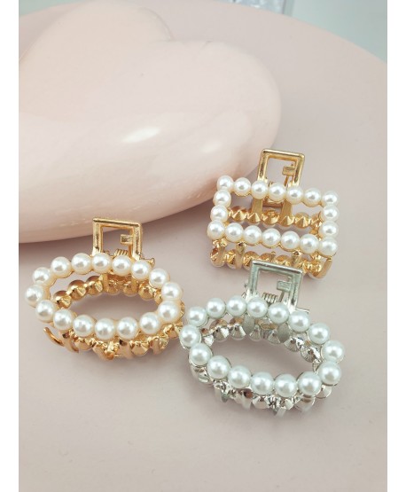 Spinki żabki z perełkami srebrna i złote