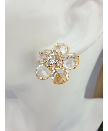 Klipsy kwiatuszki z czeskich kryształków