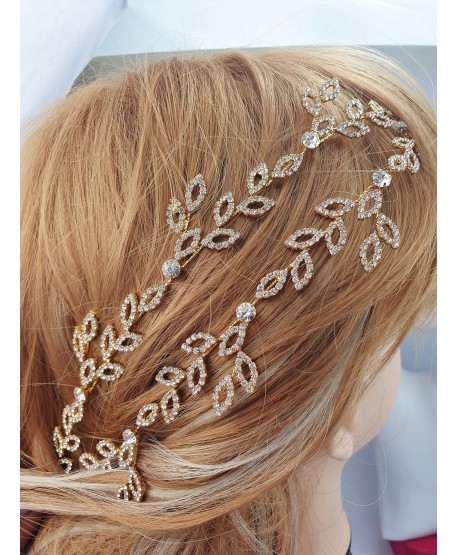 Ozdoba do włosów podwójna złota