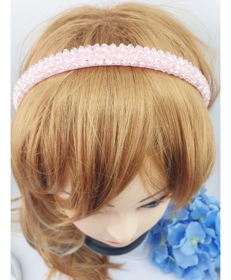 Opaski do włosów ozdobne z fasetowanych koralików