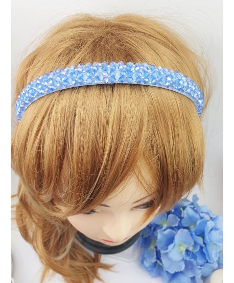 Opaski do włosów ozdobne z fasetowanych koralików