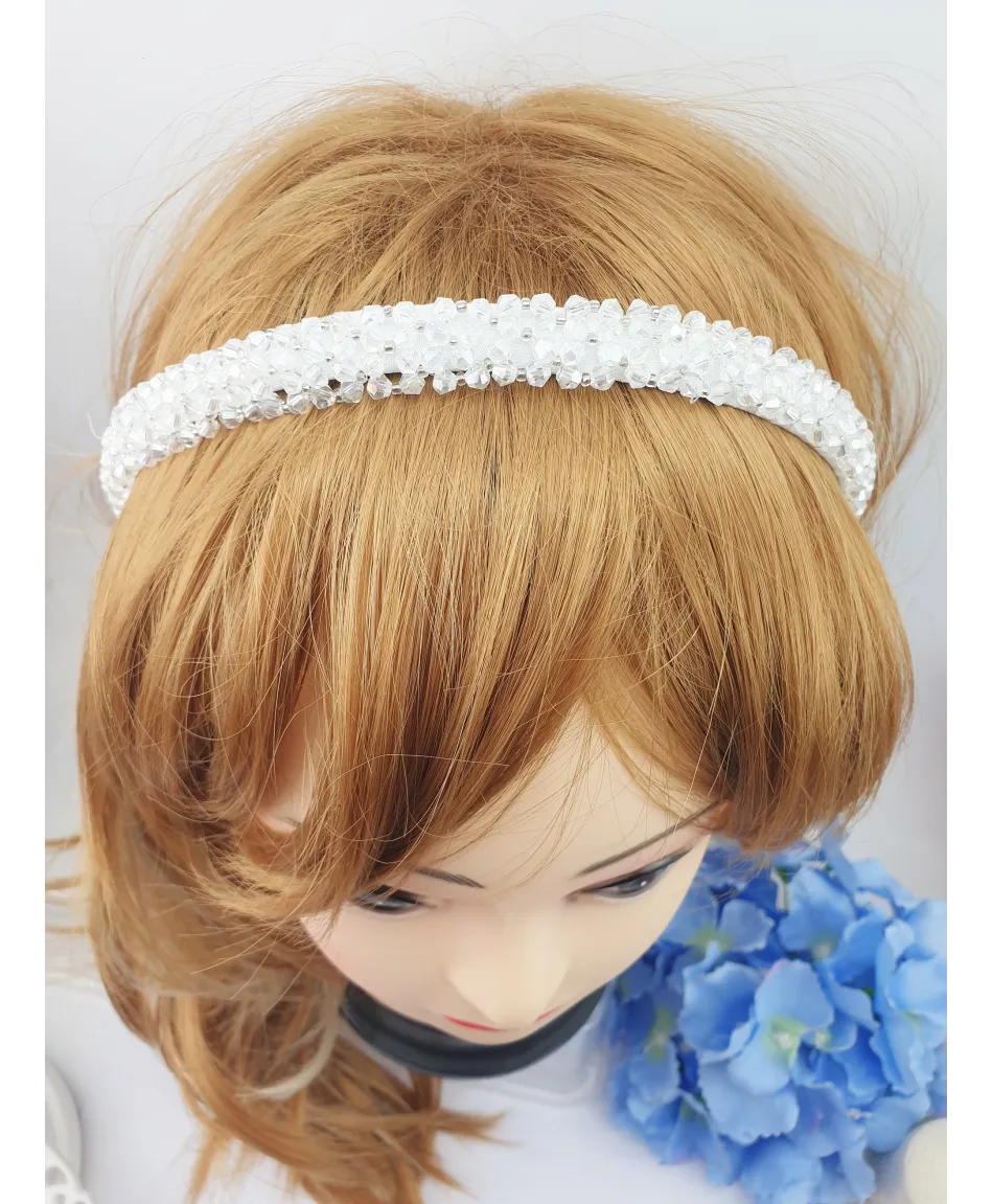 Opaski do włosów ozdobne z fasetowanych koralików