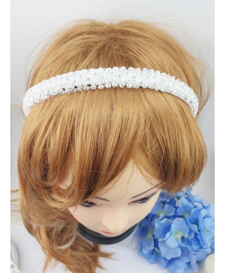 Opaski do włosów ozdobne z fasetowanych koralików