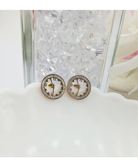 Kolczyki stal złote- zegary