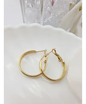 Kolczyki stal złote kółeczka