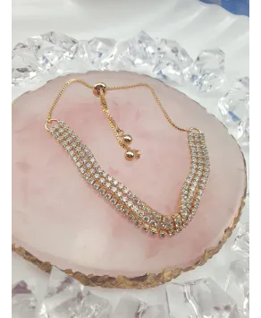 Bransoletka stal złote dżety ściągane