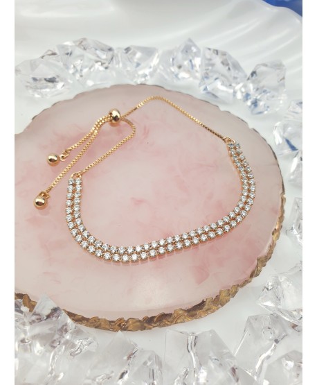 Bransoletka stal złote dżety ściągane