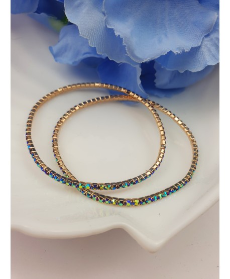 Bransoletki z małych kryształków na gumeczce