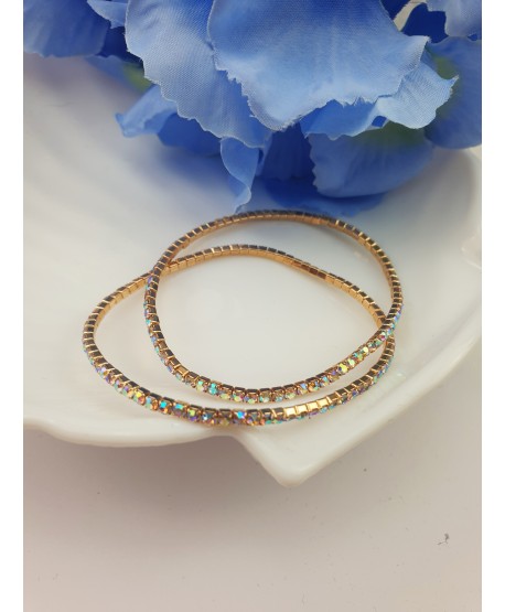 Bransoletki z małych kryształków na gumeczce