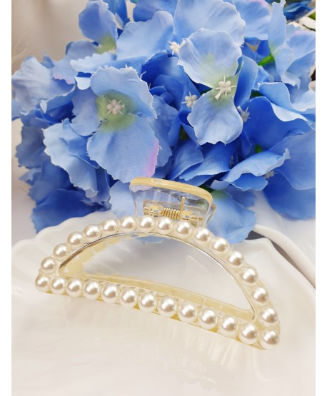 Spinka klamra/szczęka przezroczysta z perełkami