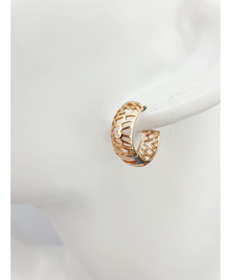 Kolczyki złote stal ażurowe kółeczka