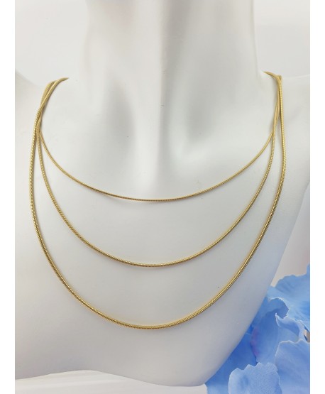 Łańcuszki stal złote 45 cm trzy modele do wyboru