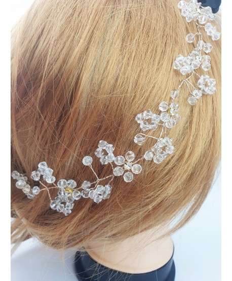 Ozdoby na złotym druciku z kryształkami