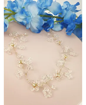 Ozdoby na złotym druciku z kryształkami