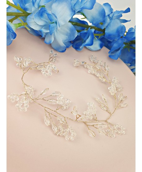 Ozdoby na złotym druciku z kryształkami