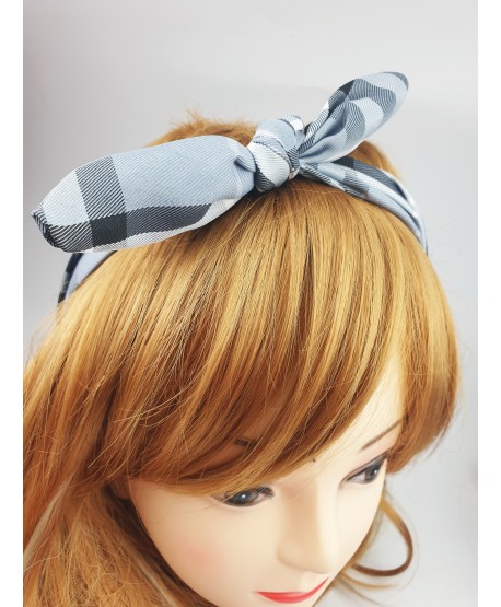 Opaski na gumce z kokardą w kratkę