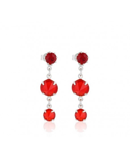 Kolczyki - czerwony chanel - krótkie