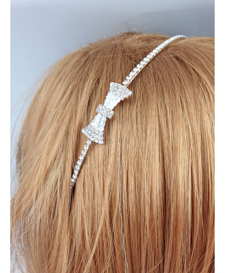 Opaska srebrna z kokardką