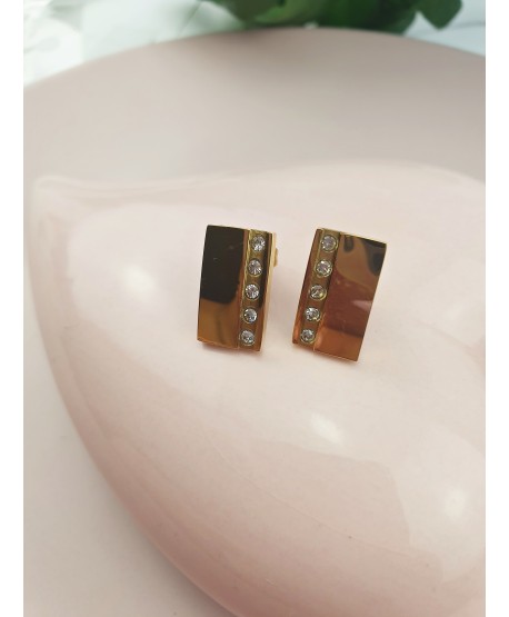 Kolczyki stal gładkie prostokąty